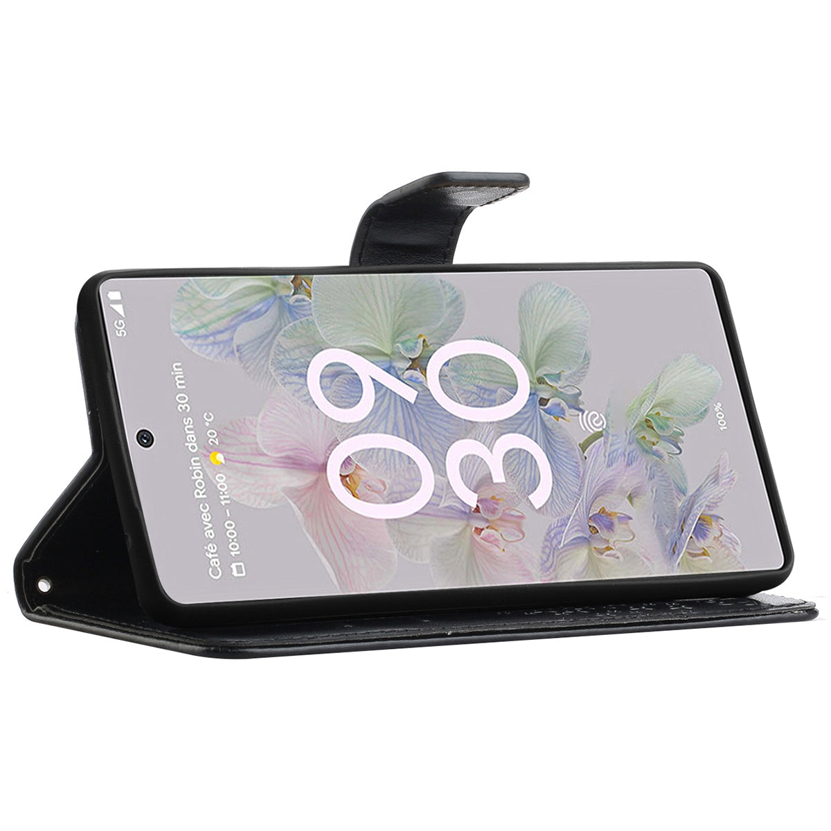 Scratch-proof PU Leather Protective Cover Imprinted Owl Pattern Phone Case with Stand Wallet for Google Pixel 6a