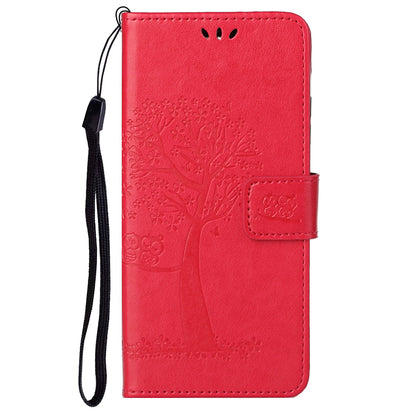 Scratch-proof PU Leather Protective Cover Imprinted Owl Pattern Phone Case with Stand Wallet for Google Pixel 6a