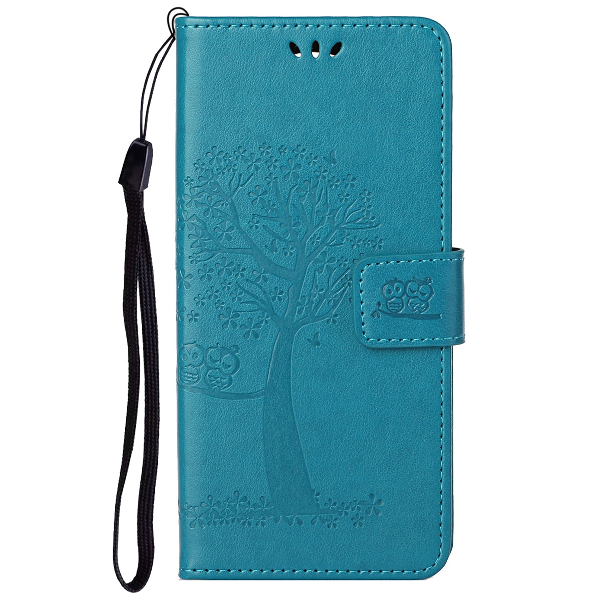 Scratch-proof PU Leather Protective Cover Imprinted Owl Pattern Phone Case with Stand Wallet for Google Pixel 6a