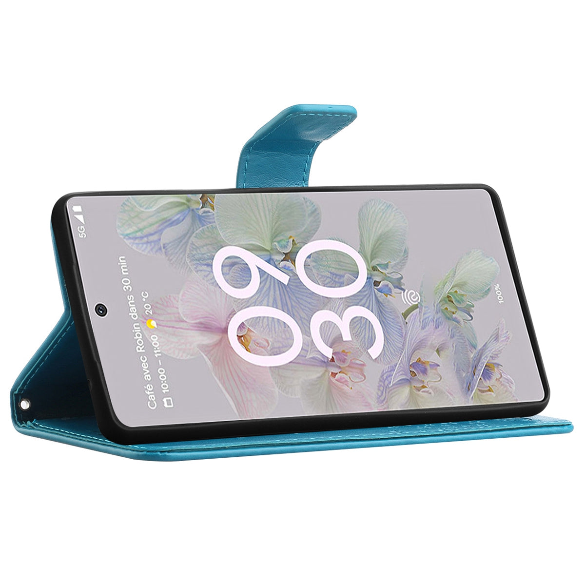 Scratch-proof PU Leather Protective Cover Imprinted Owl Pattern Phone Case with Stand Wallet for Google Pixel 6a
