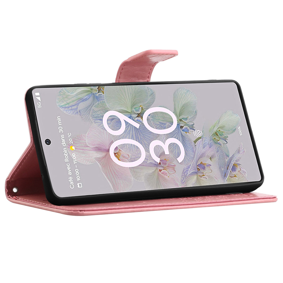 Scratch-proof PU Leather Protective Cover Imprinted Owl Pattern Phone Case with Stand Wallet for Google Pixel 6a