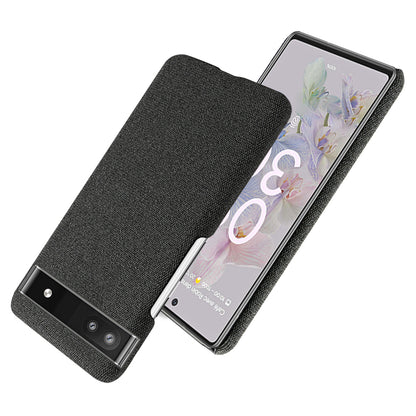 Cloth Texture Coating Shockproof Hard PC Phone Case Shell for Google Pixel 6a