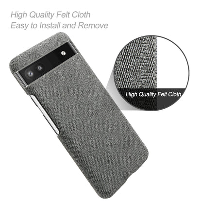 Cloth Texture Coating Shockproof Hard PC Phone Case Shell for Google Pixel 6a