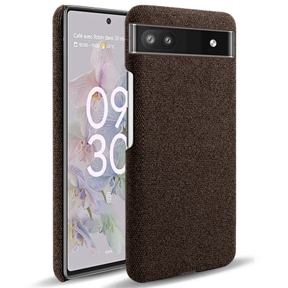 Cloth Texture Coating Shockproof Hard PC Phone Case Shell for Google Pixel 6a