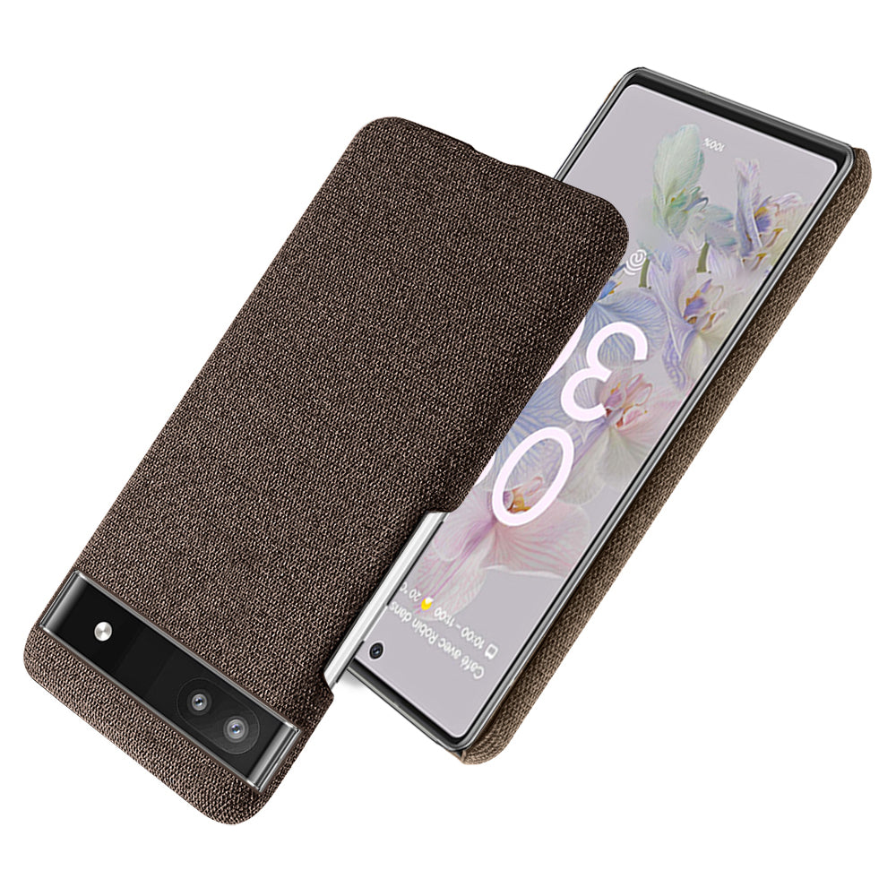 Cloth Texture Coating Shockproof Hard PC Phone Case Shell for Google Pixel 6a