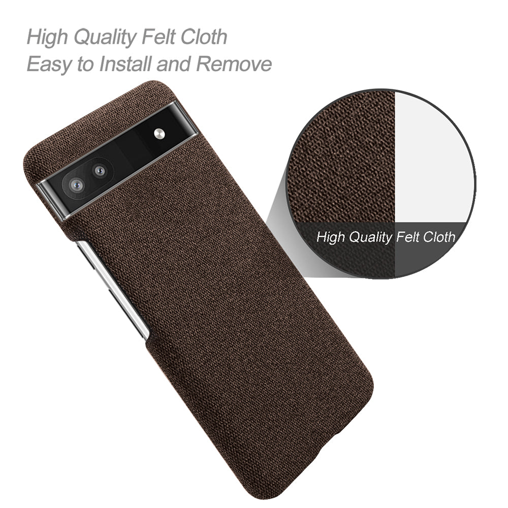 Cloth Texture Coating Shockproof Hard PC Phone Case Shell for Google Pixel 6a