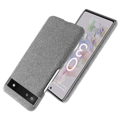 Cloth Texture Coating Shockproof Hard PC Phone Case Shell for Google Pixel 6a