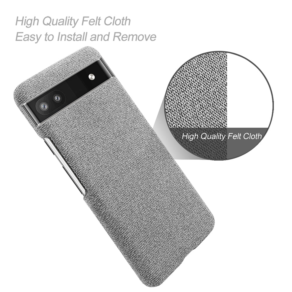 Cloth Texture Coating Shockproof Hard PC Phone Case Shell for Google Pixel 6a