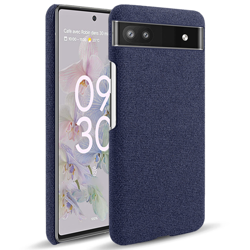 Cloth Texture Coating Shockproof Hard PC Phone Case Shell for Google Pixel 6a