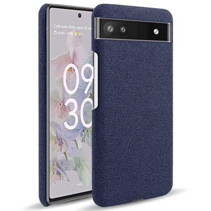 Cloth Texture Coating Shockproof Hard PC Phone Case Shell for Google Pixel 6a