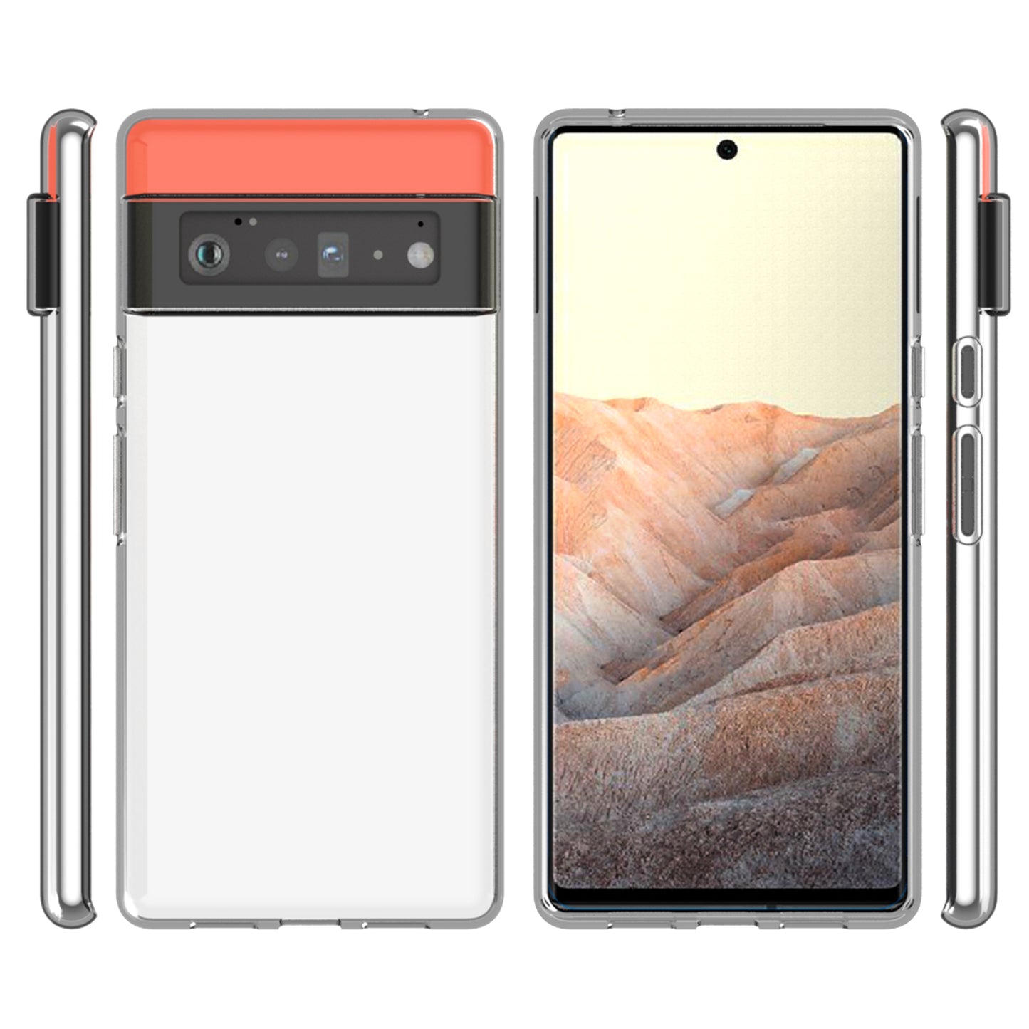 10Pcs/Pack Scratch-resistant TPU Smartphone Protection Case Inner Watermark-Free Phone Shell for Google Pixel 6 Pro
