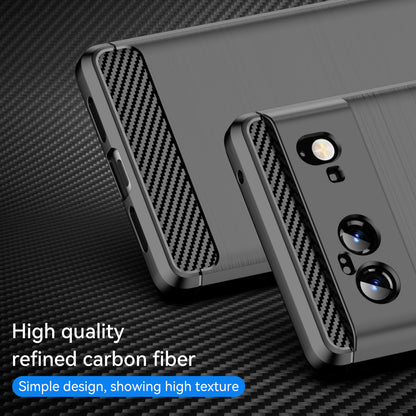 1.8mm Carbon Fiber Texture TPU Case Brushed Surface Fingerprint-Free Flexible TPU Phone Protective Back Cover for Google Pixel 6