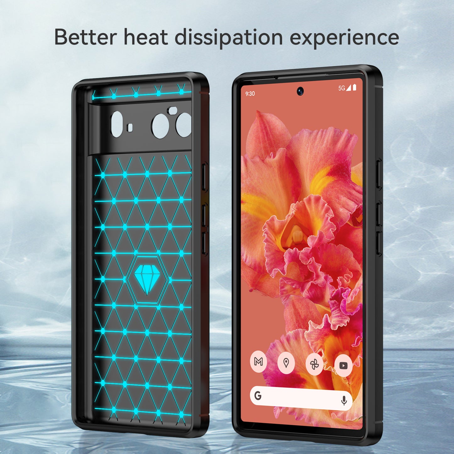 1.8mm Carbon Fiber Texture TPU Case Brushed Surface Fingerprint-Free Flexible TPU Phone Protective Back Cover for Google Pixel 6