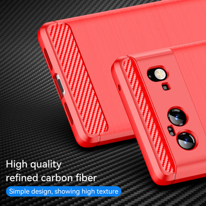 1.8mm Carbon Fiber Texture TPU Case Brushed Surface Fingerprint-Free Flexible TPU Phone Protective Back Cover for Google Pixel 6