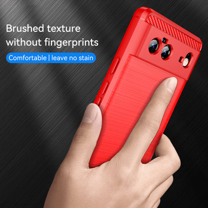 1.8mm Carbon Fiber Texture TPU Case Brushed Surface Fingerprint-Free Flexible TPU Phone Protective Back Cover for Google Pixel 6