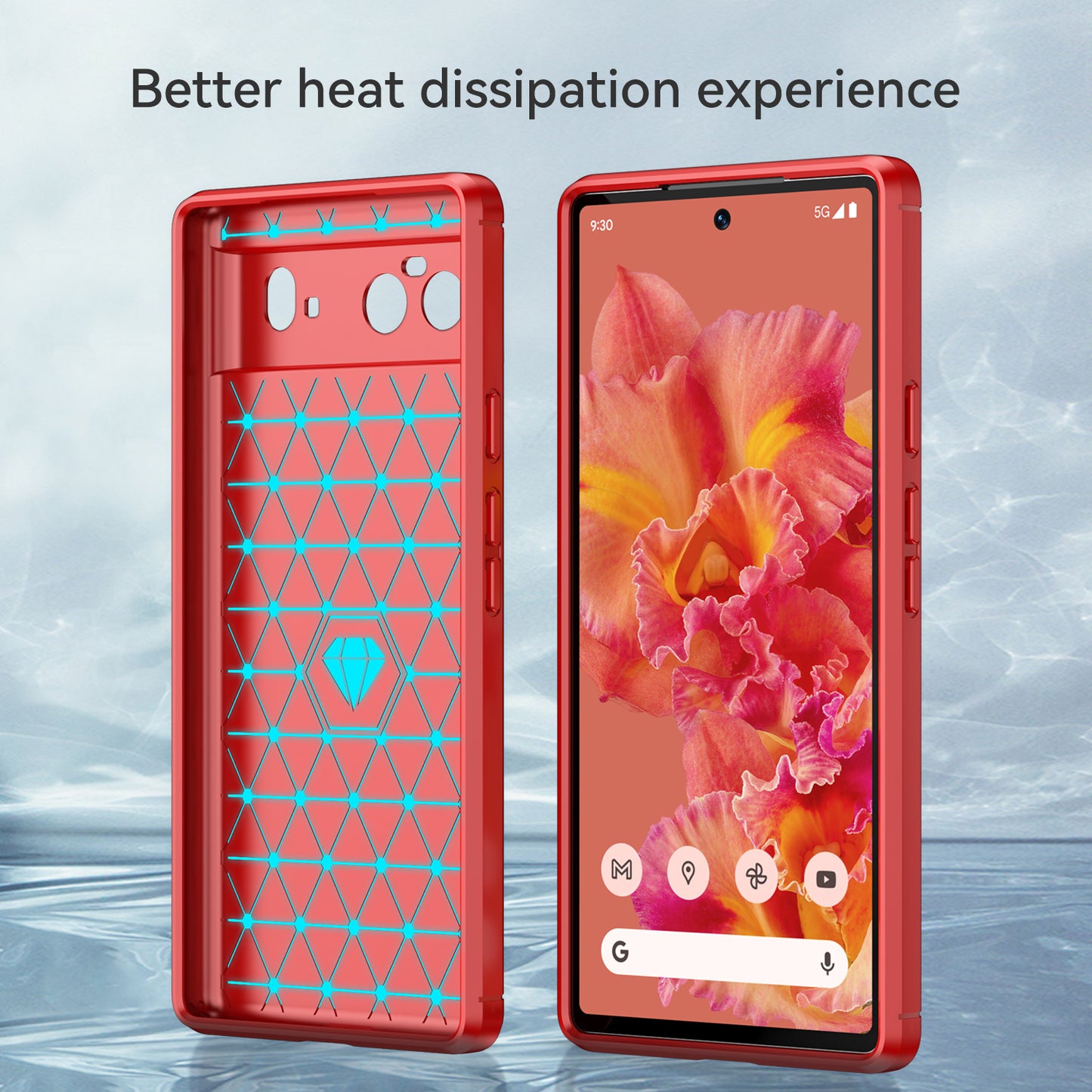 1.8mm Carbon Fiber Texture TPU Case Brushed Surface Fingerprint-Free Flexible TPU Phone Protective Back Cover for Google Pixel 6