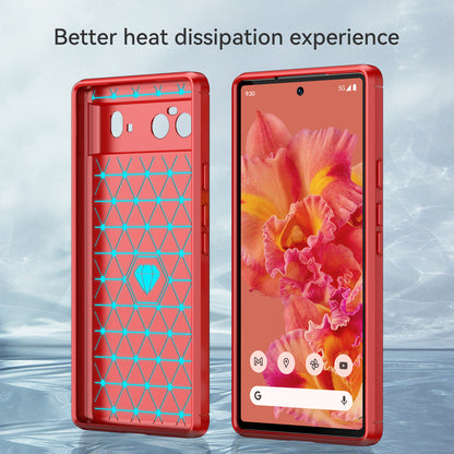 1.8mm Carbon Fiber Texture TPU Case Brushed Surface Fingerprint-Free Flexible TPU Phone Protective Back Cover for Google Pixel 6