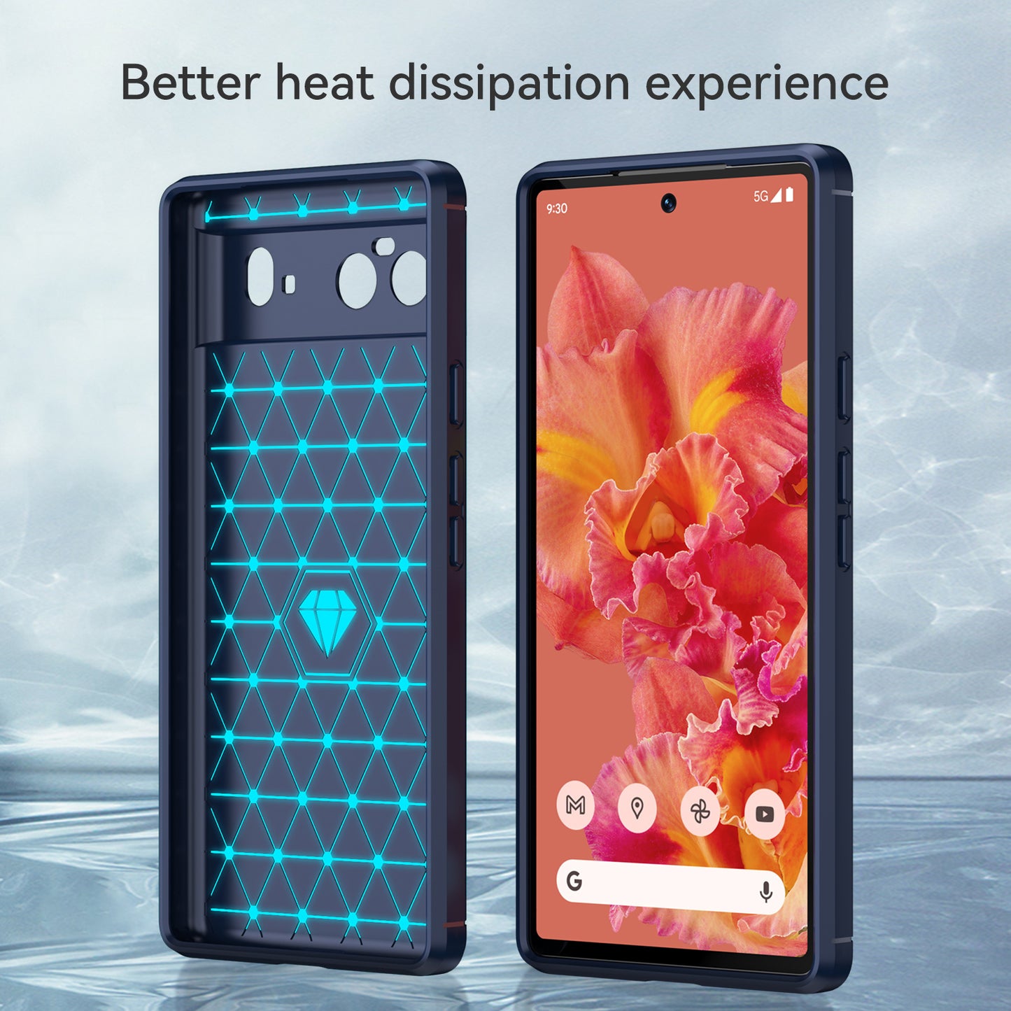 1.8mm Carbon Fiber Texture TPU Case Brushed Surface Fingerprint-Free Flexible TPU Phone Protective Back Cover for Google Pixel 6