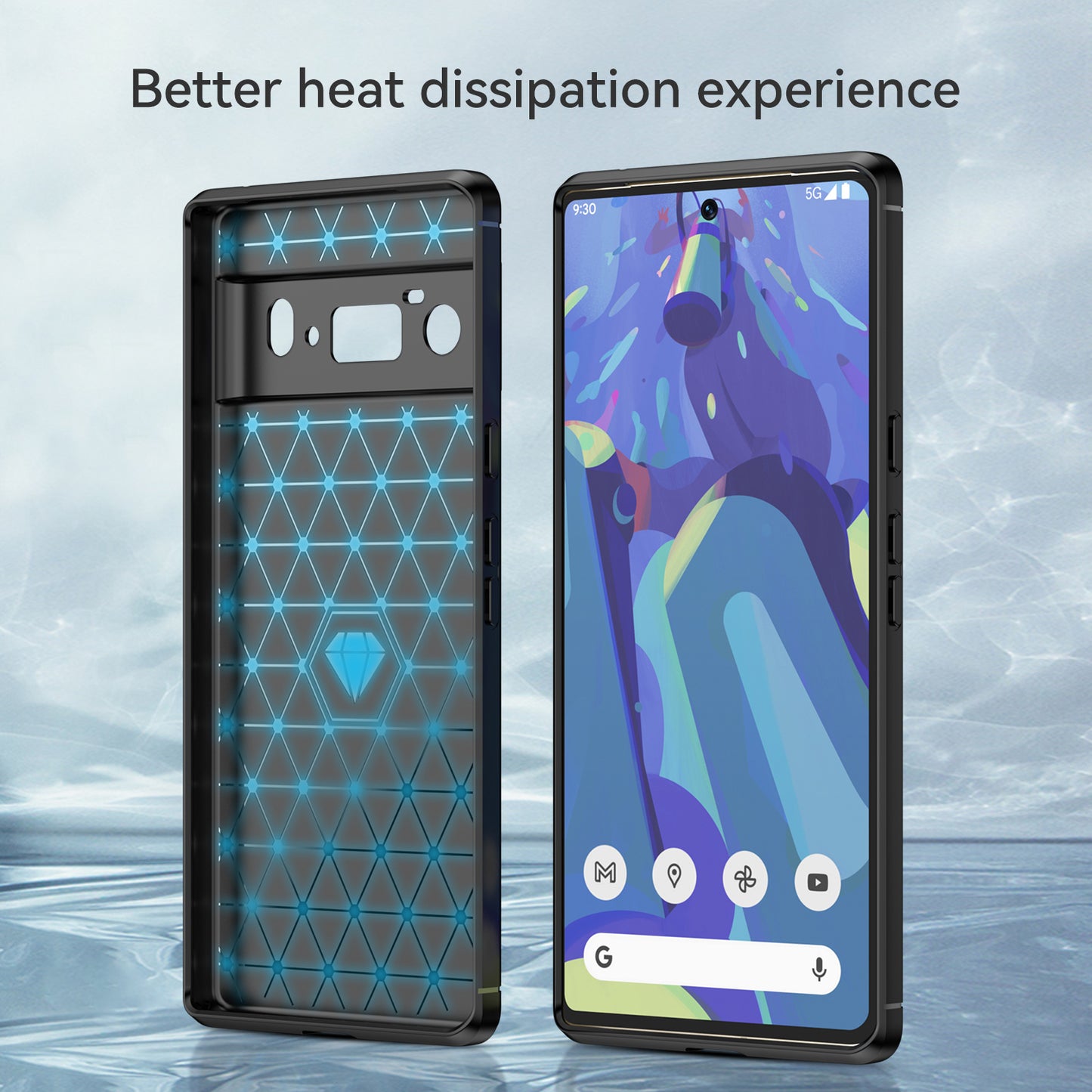 1.8mm Carbon Fiber Texture TPU Case Brushed Surface Anti-Scratch Anti-Fall Phone Protective Cover for Google Pixel 6 Pro
