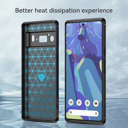 1.8mm Carbon Fiber Texture TPU Case Brushed Surface Anti-Scratch Anti-Fall Phone Protective Cover for Google Pixel 6 Pro