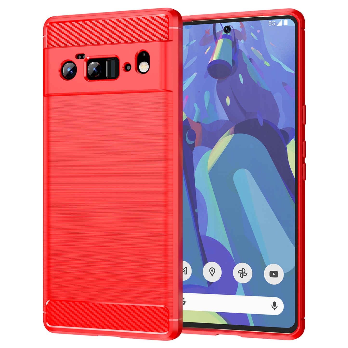 1.8mm Carbon Fiber Texture TPU Case Brushed Surface Anti-Scratch Anti-Fall Phone Protective Cover for Google Pixel 6 Pro