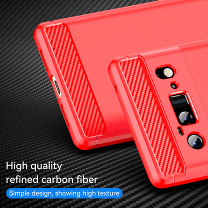 1.8mm Carbon Fiber Texture TPU Case Brushed Surface Anti-Scratch Anti-Fall Phone Protective Cover for Google Pixel 6 Pro