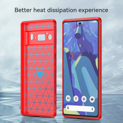 1.8mm Carbon Fiber Texture TPU Case Brushed Surface Anti-Scratch Anti-Fall Phone Protective Cover for Google Pixel 6 Pro