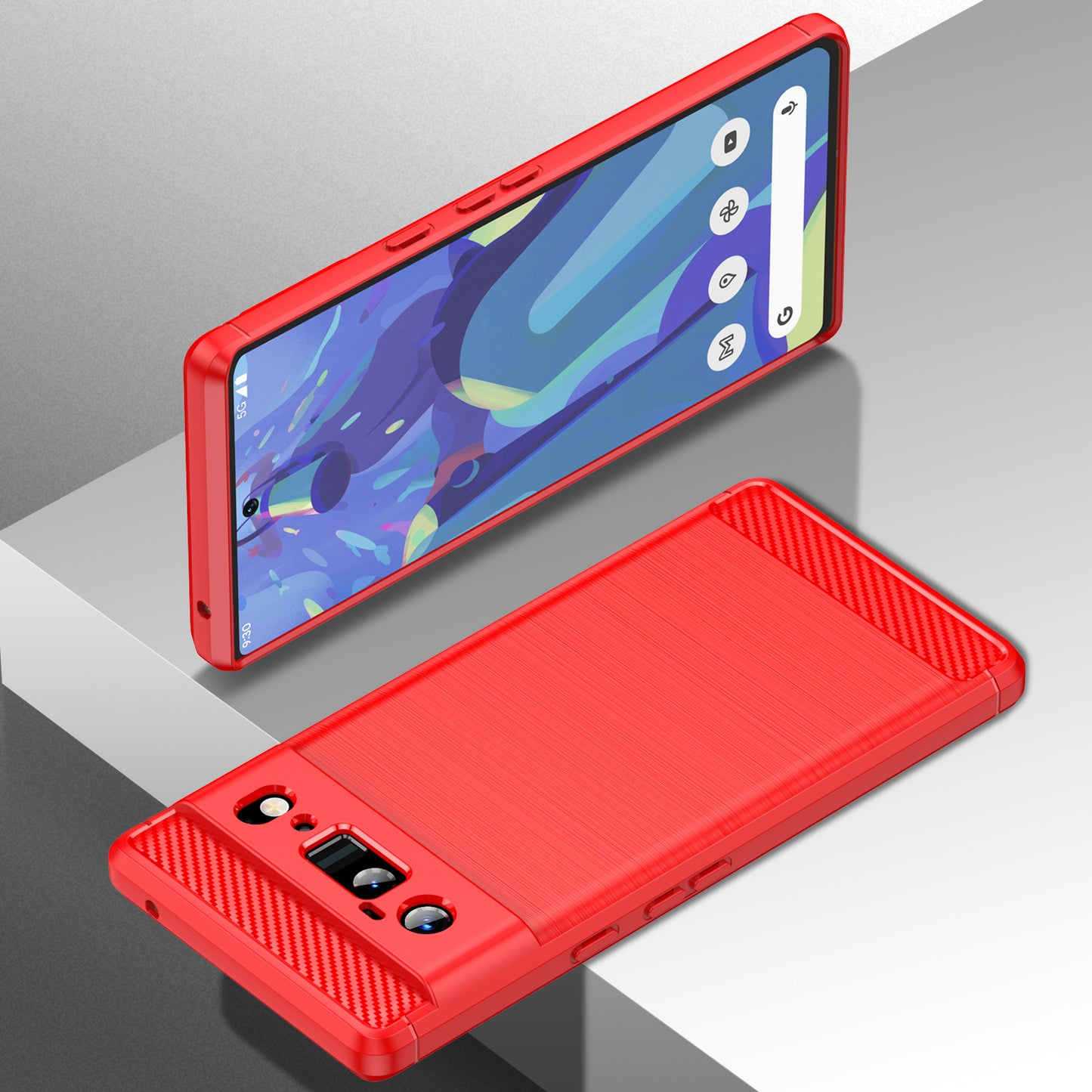 1.8mm Carbon Fiber Texture TPU Case Brushed Surface Anti-Scratch Anti-Fall Phone Protective Cover for Google Pixel 6 Pro