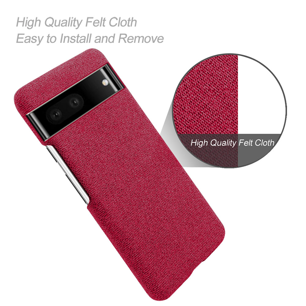 For Google Pixel 7 Drop Proof Solid Color Cloth Texture Protective Shell Hard PC Phone Case