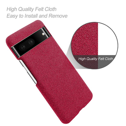 For Google Pixel 7 Drop Proof Solid Color Cloth Texture Protective Shell Hard PC Phone Case