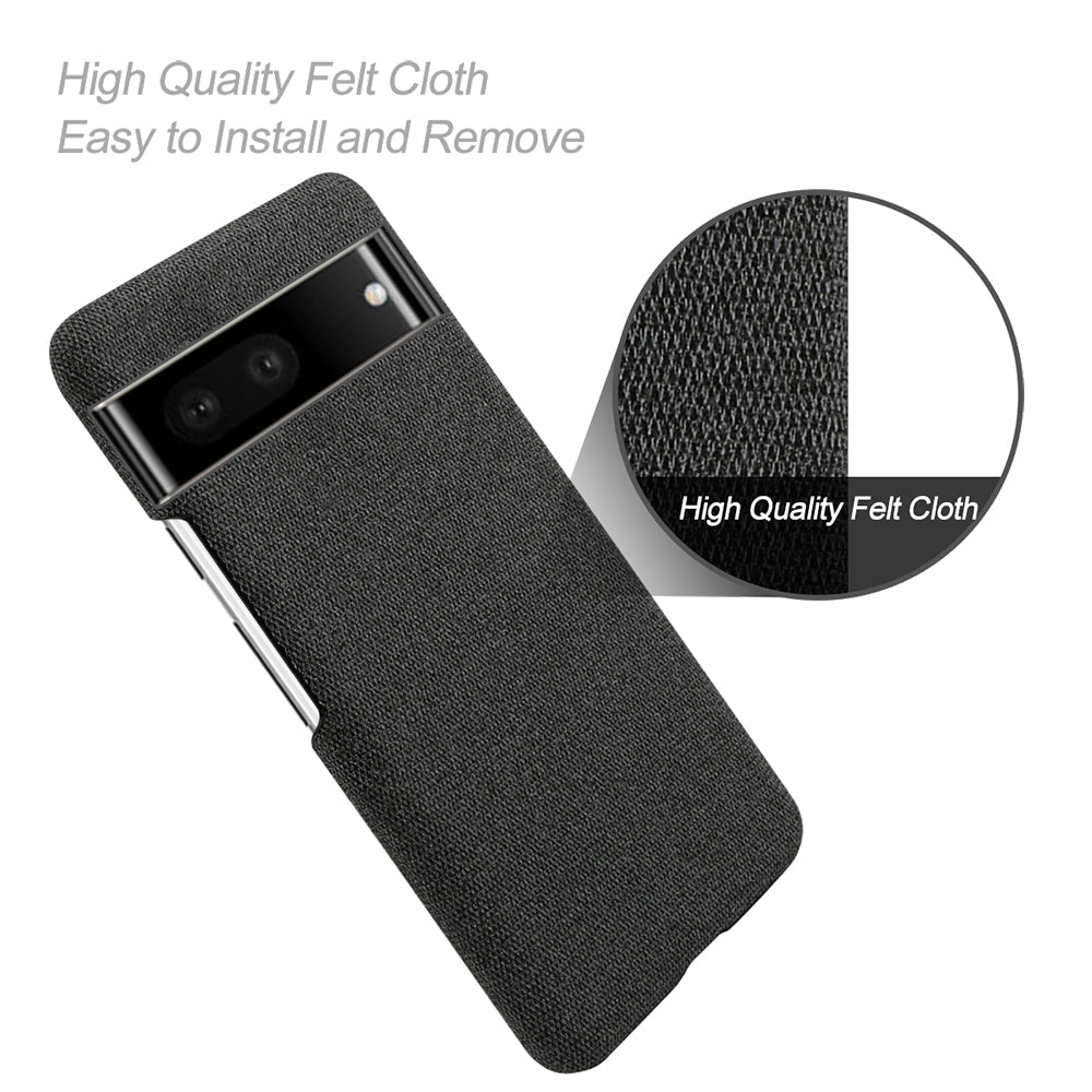 For Google Pixel 7 Drop Proof Solid Color Cloth Texture Protective Shell Hard PC Phone Case