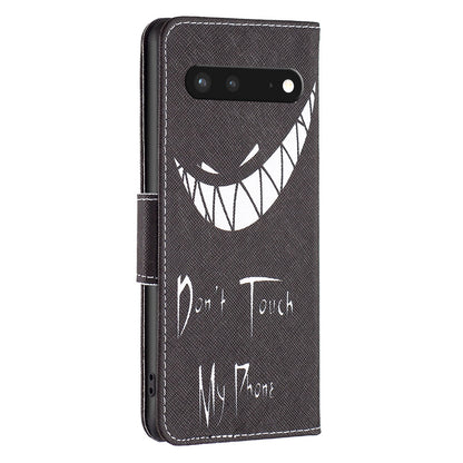 BF Pattern Printing Leather Series-1 for Google Pixel 7 PU Leather Wallet Phone Case Magnetic Clasp Imprinted Pattern Stand Protective Cover