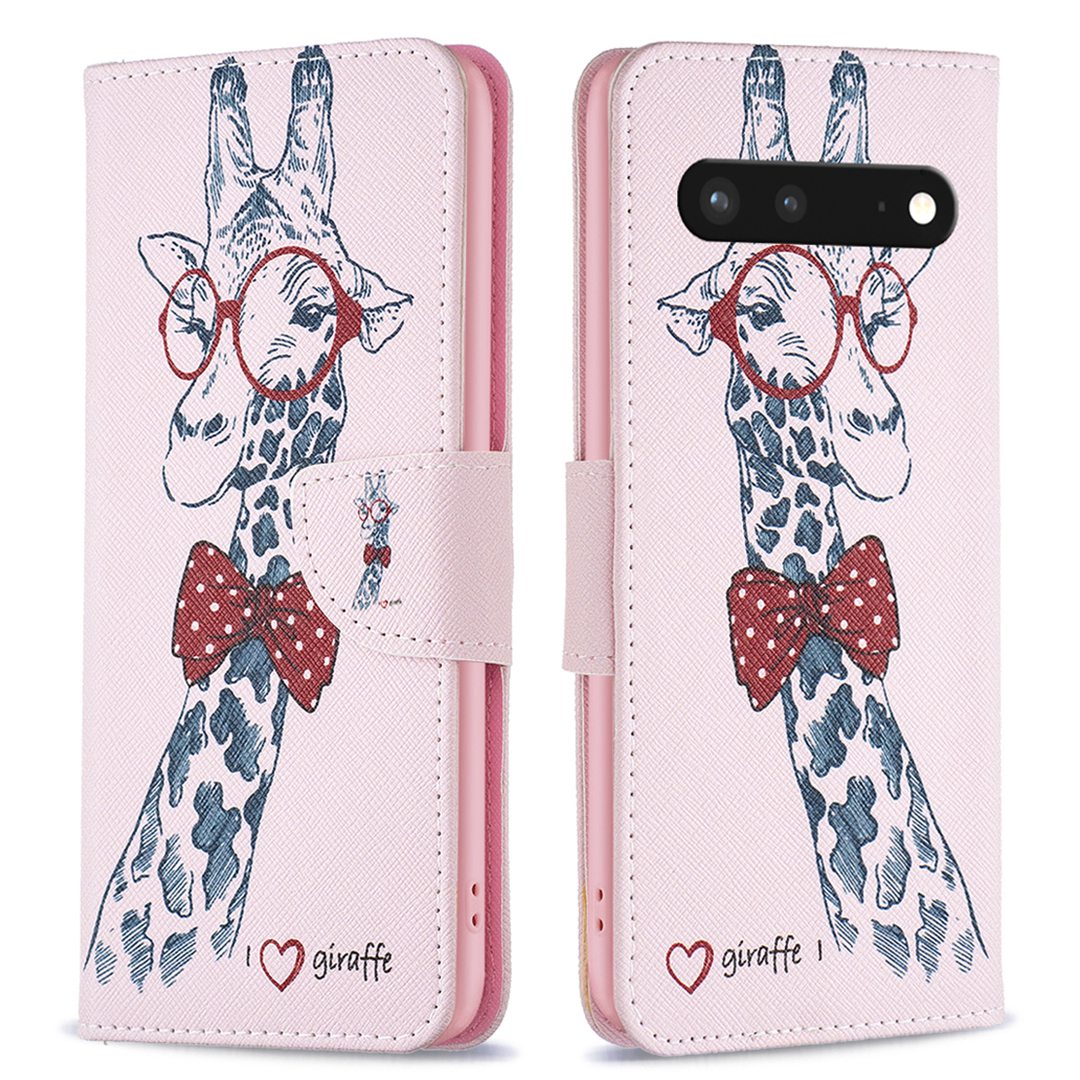 BF Pattern Printing Leather Series-1 for Google Pixel 7 PU Leather Wallet Phone Case Magnetic Clasp Imprinted Pattern Stand Protective Cover