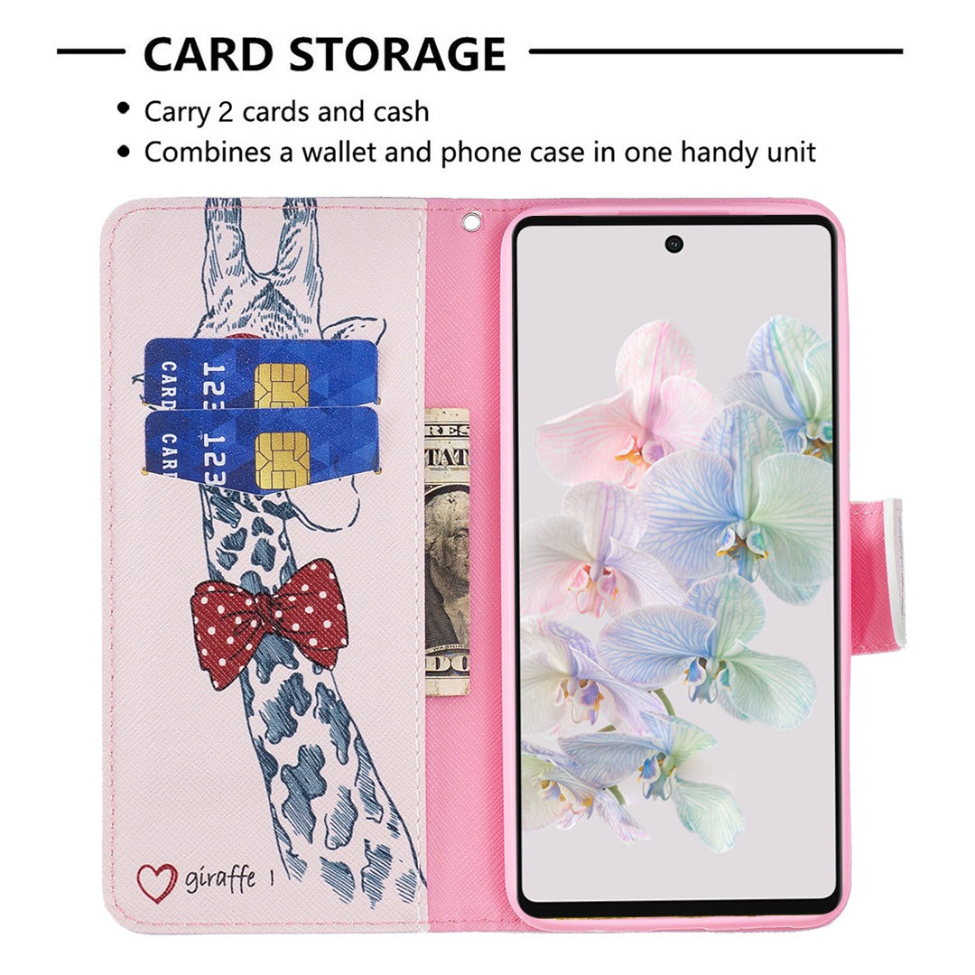 BF Pattern Printing Leather Series-1 for Google Pixel 7 PU Leather Wallet Phone Case Magnetic Clasp Imprinted Pattern Stand Protective Cover