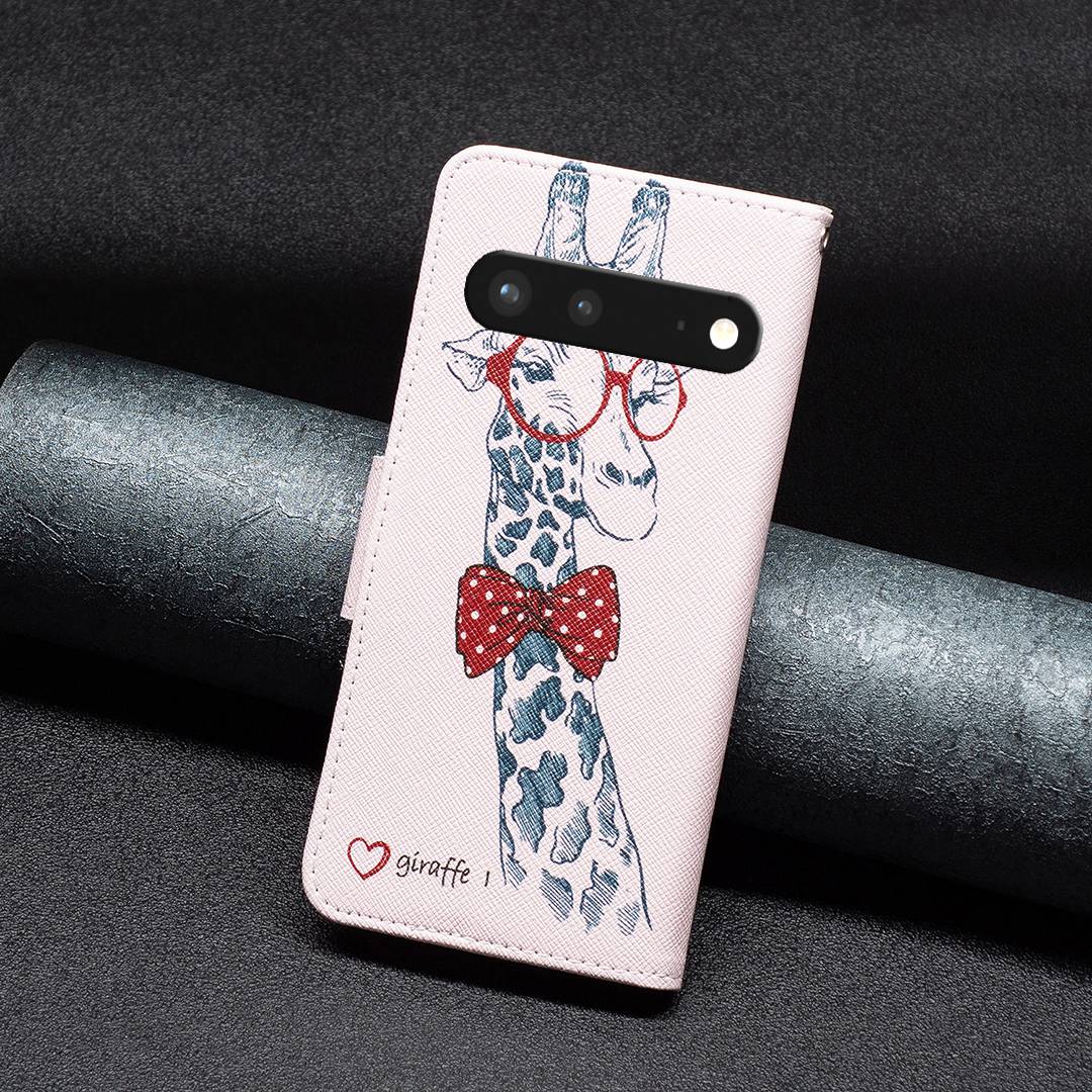 BF Pattern Printing Leather Series-1 for Google Pixel 7 PU Leather Wallet Phone Case Magnetic Clasp Imprinted Pattern Stand Protective Cover
