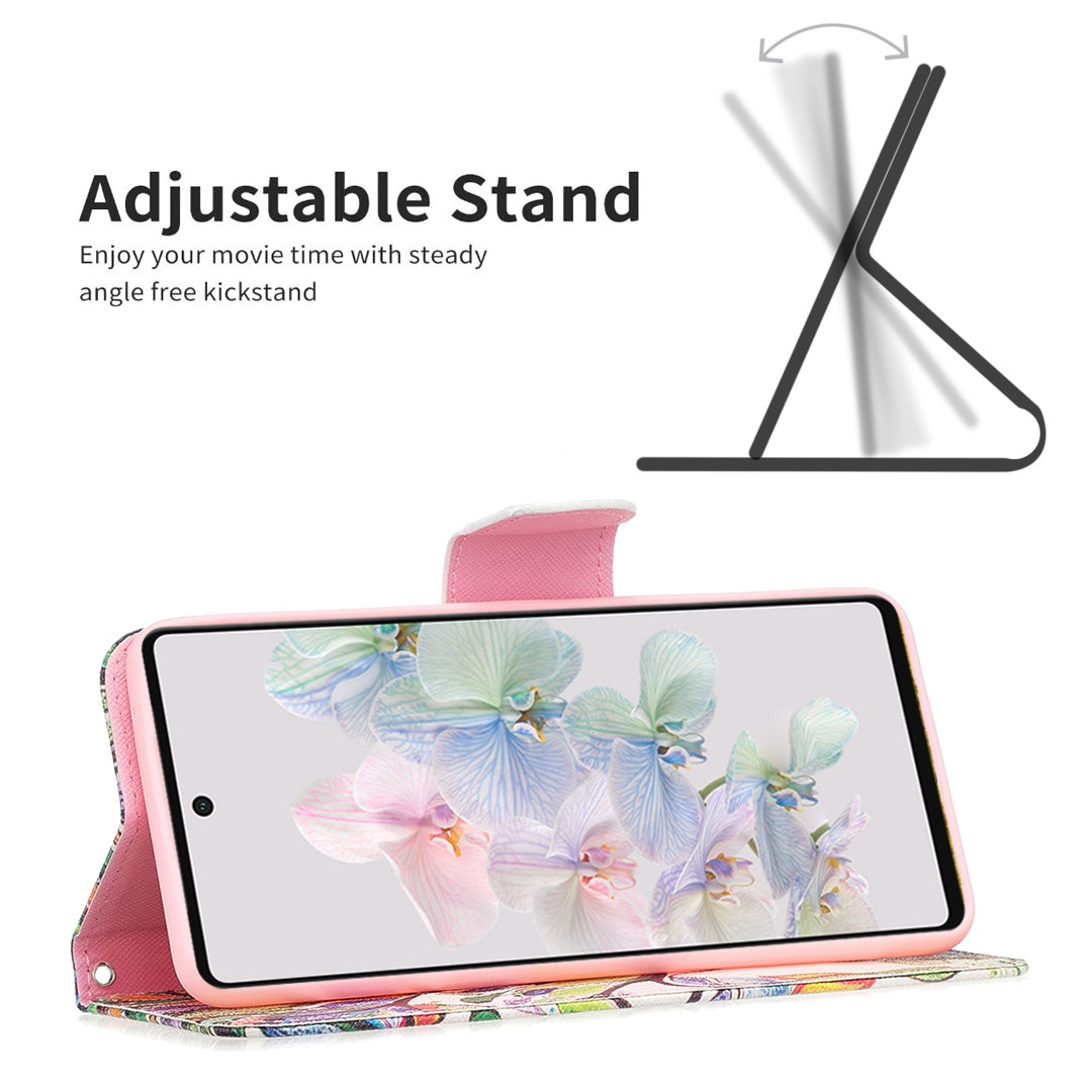 BF Pattern Printing Leather Series-1 for Google Pixel 7 PU Leather Wallet Phone Case Magnetic Clasp Imprinted Pattern Stand Protective Cover
