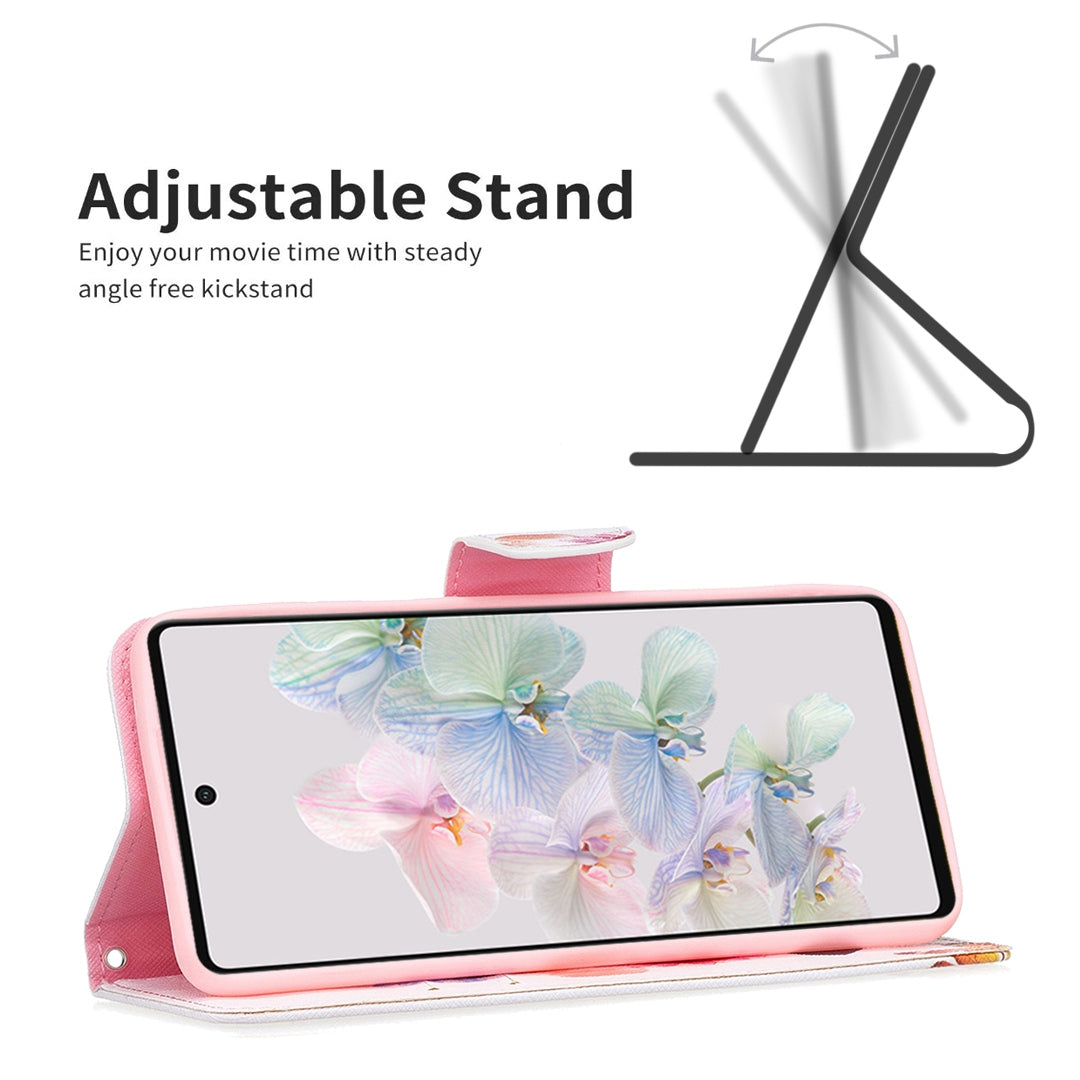 BF Pattern Printing Leather Series-1 for Google Pixel 7 PU Leather Wallet Phone Case Magnetic Clasp Imprinted Pattern Stand Protective Cover