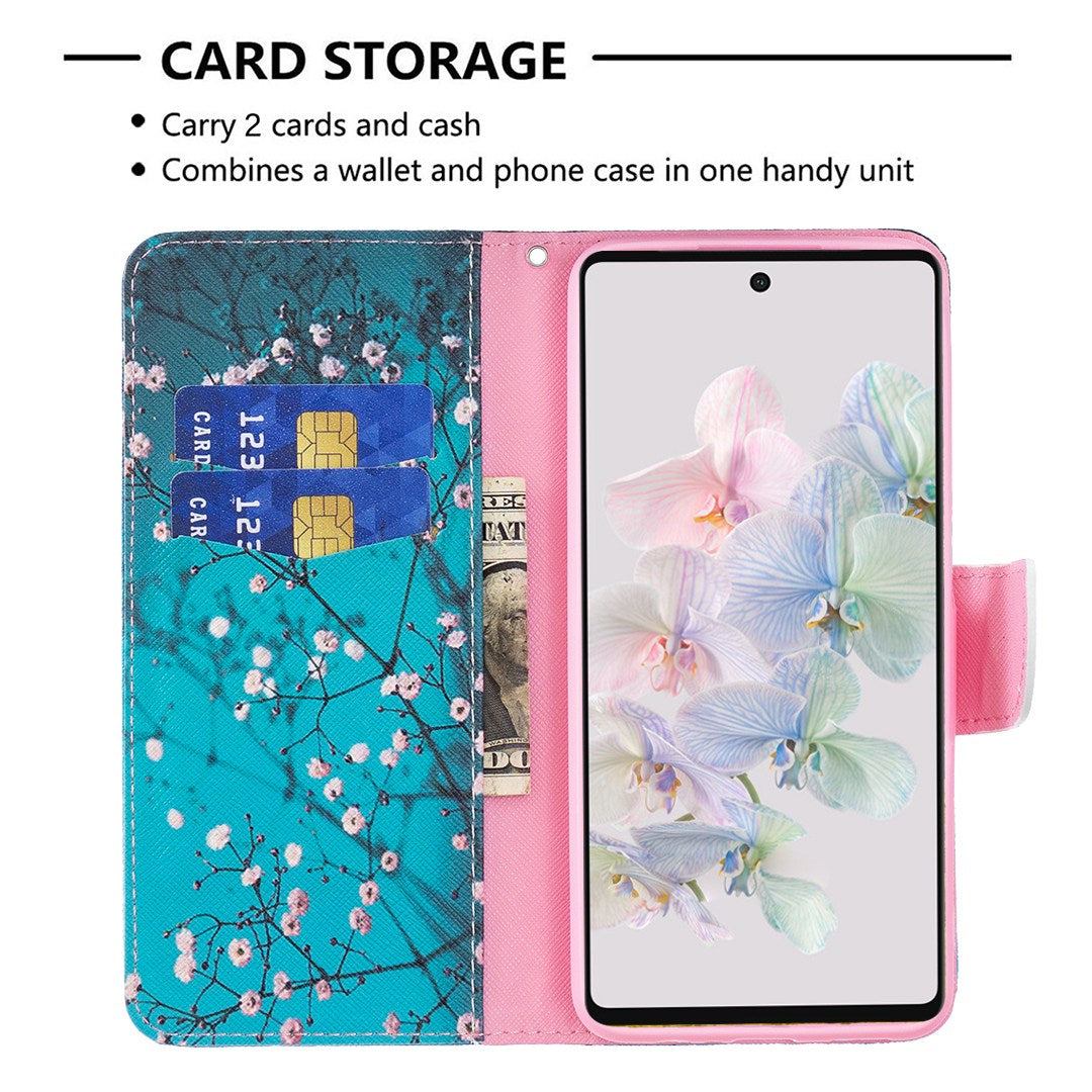 BF Pattern Printing Leather Series-1 for Google Pixel 7 PU Leather Wallet Phone Case Magnetic Clasp Imprinted Pattern Stand Protective Cover