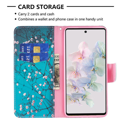 BF Pattern Printing Leather Series-1 for Google Pixel 7 PU Leather Wallet Phone Case Magnetic Clasp Imprinted Pattern Stand Protective Cover