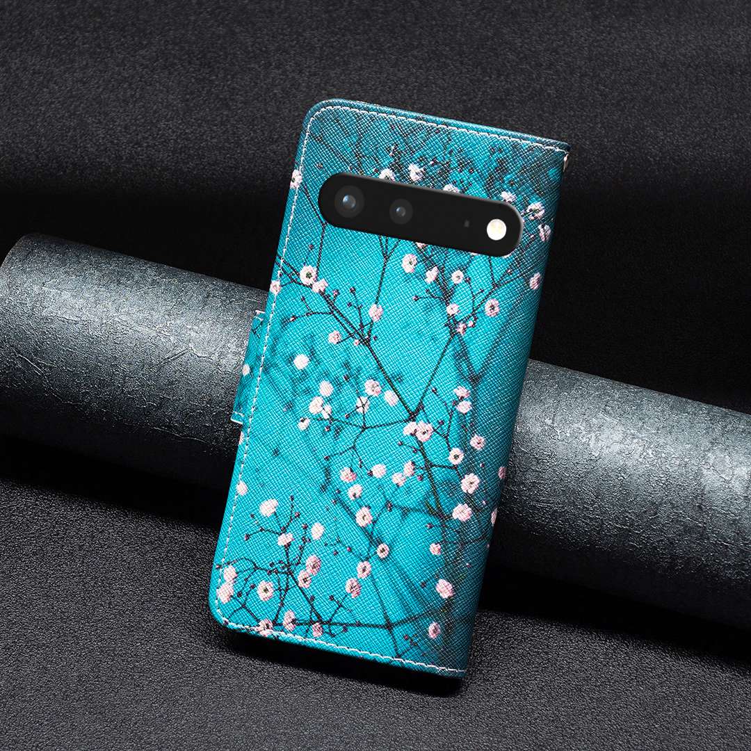 BF Pattern Printing Leather Series-1 for Google Pixel 7 PU Leather Wallet Phone Case Magnetic Clasp Imprinted Pattern Stand Protective Cover