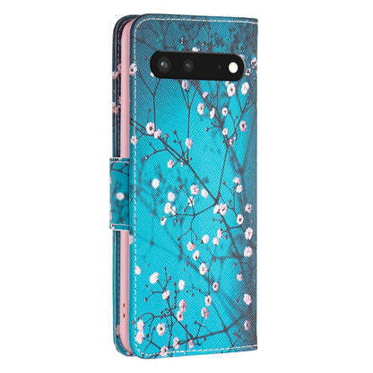BF Pattern Printing Leather Series-1 for Google Pixel 7 PU Leather Wallet Phone Case Magnetic Clasp Imprinted Pattern Stand Protective Cover