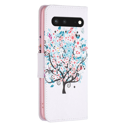 BF Pattern Printing Leather Series-1 for Google Pixel 7 PU Leather Wallet Phone Case Magnetic Clasp Imprinted Pattern Stand Protective Cover
