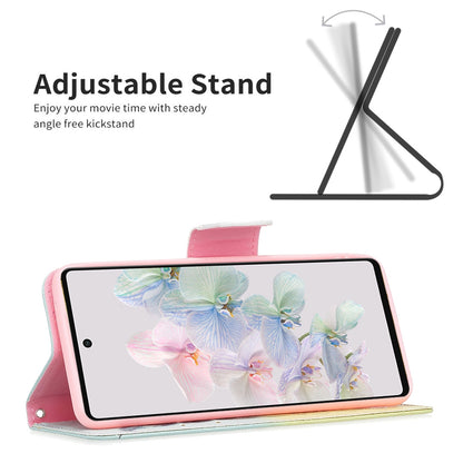 BF Pattern Printing Leather Series-1 for Google Pixel 7 PU Leather Wallet Phone Case Magnetic Clasp Imprinted Pattern Stand Protective Cover
