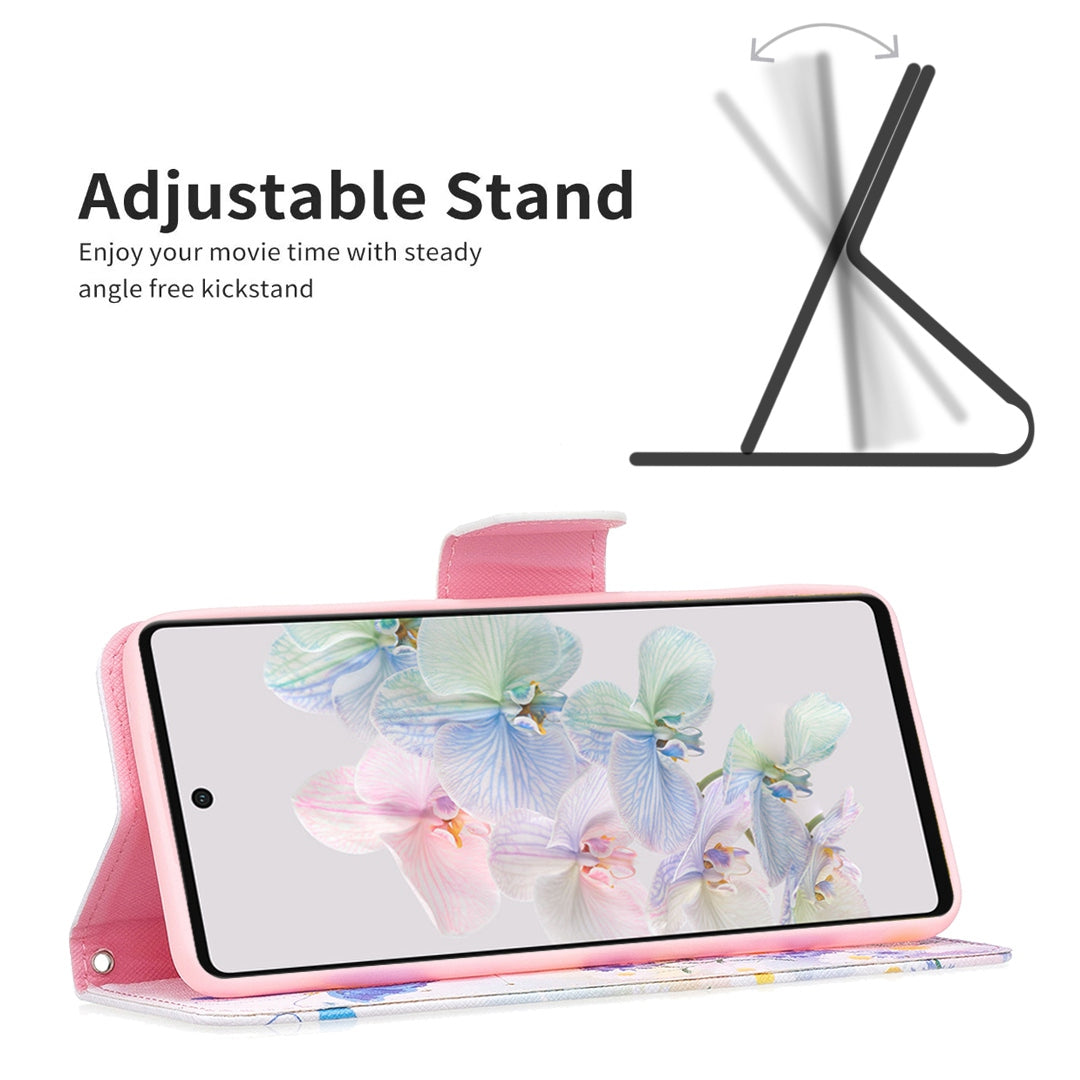 BF Pattern Printing Leather Series-1 for Google Pixel 7 PU Leather Wallet Phone Case Magnetic Clasp Imprinted Pattern Stand Protective Cover