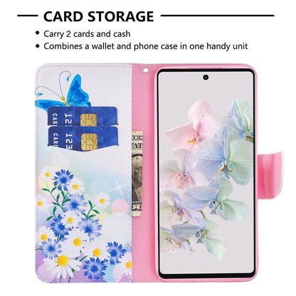 BF Pattern Printing Leather Series-1 for Google Pixel 7 PU Leather Wallet Phone Case Magnetic Clasp Imprinted Pattern Stand Protective Cover