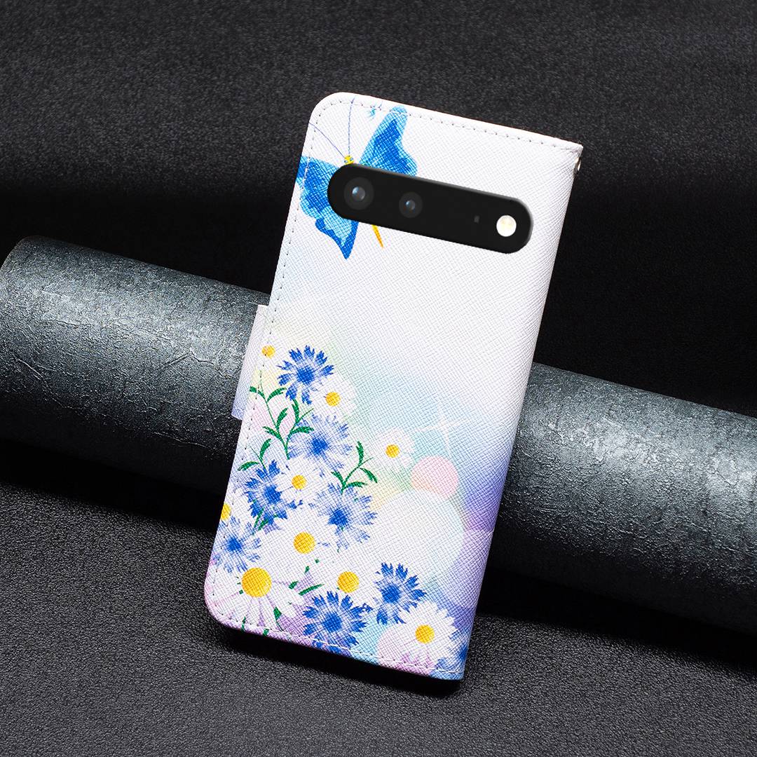 BF Pattern Printing Leather Series-1 for Google Pixel 7 PU Leather Wallet Phone Case Magnetic Clasp Imprinted Pattern Stand Protective Cover