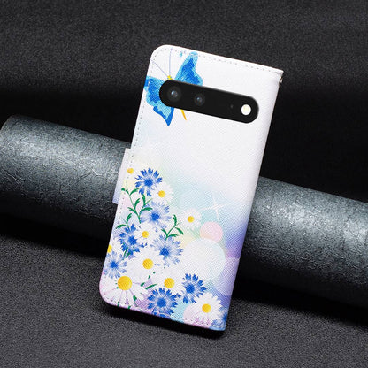 BF Pattern Printing Leather Series-1 for Google Pixel 7 PU Leather Wallet Phone Case Magnetic Clasp Imprinted Pattern Stand Protective Cover