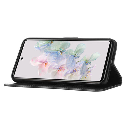 YB Imprinting Flower Series-4 for Google Pixel 7 Imprinting Butterfly Flower Case Wallet Stand Shockproof PU Leather Cover Inner TPU Shell