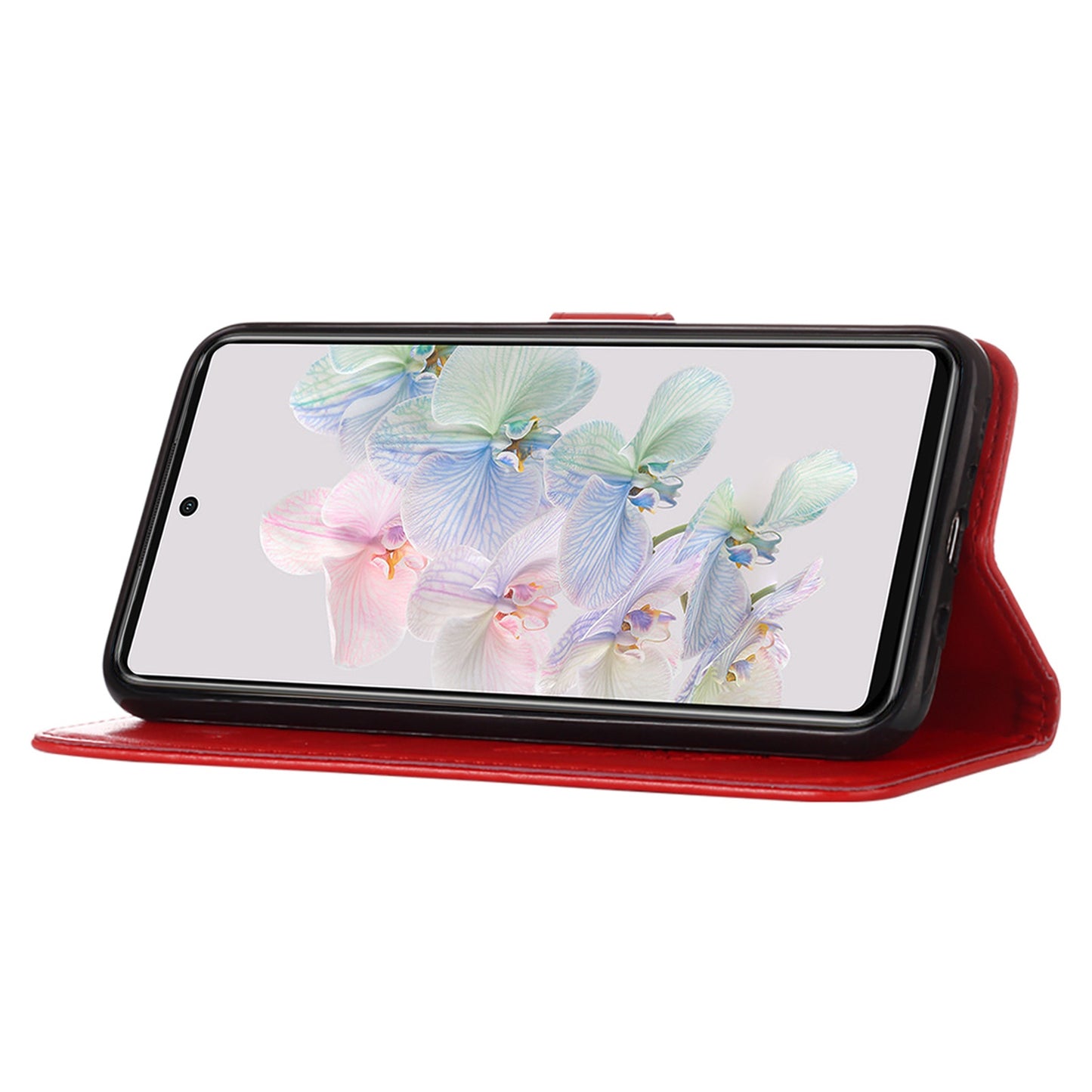 YB Imprinting Flower Series-4 for Google Pixel 7 Imprinting Butterfly Flower Case Wallet Stand Shockproof PU Leather Cover Inner TPU Shell