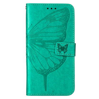 YB Imprinting Flower Series-4 for Google Pixel 7 Imprinting Butterfly Flower Case Wallet Stand Shockproof PU Leather Cover Inner TPU Shell